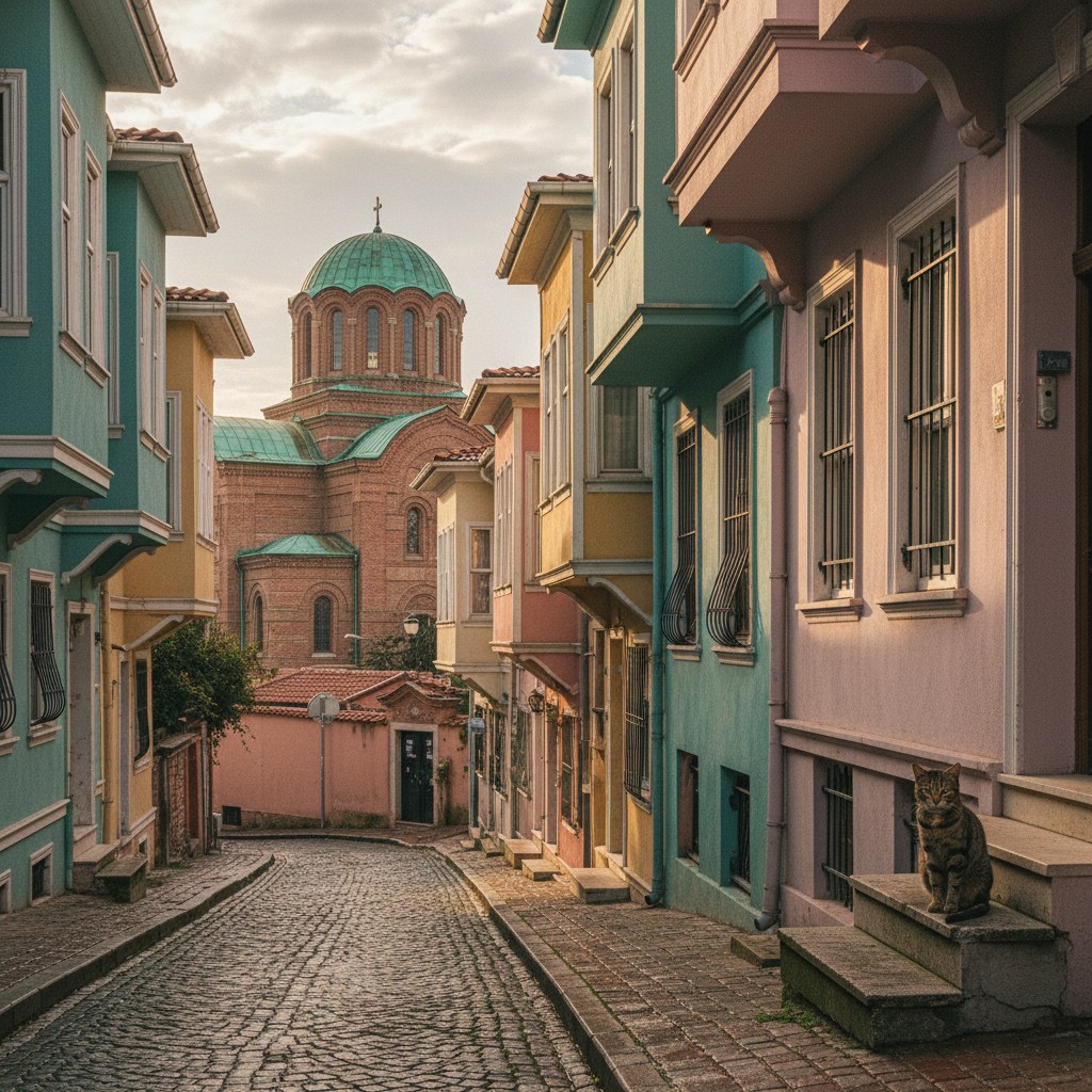 Balat'ın renkli evleri ve Demir Kilise